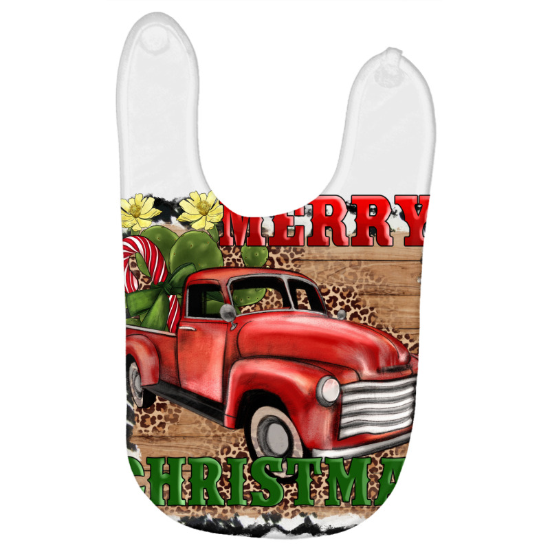 Merry Christmas With Truck Baby Bibs by AdoDesignShop | Artistshot