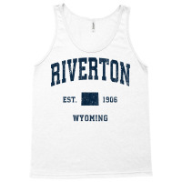 Riverton Wyoming Wy Vintage Athletic Navy Sports Design T Shirt Tank Top | Artistshot