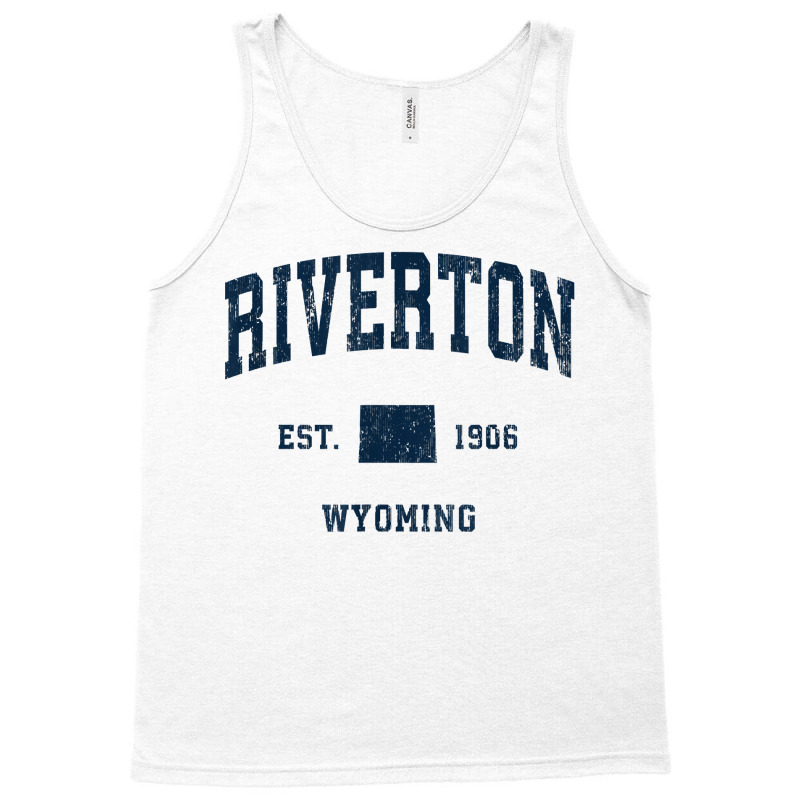 Riverton Wyoming Wy Vintage Athletic Navy Sports Design T Shirt Tank Top | Artistshot