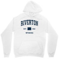 Riverton Wyoming Wy Vintage Athletic Navy Sports Design T Shirt Unisex Hoodie | Artistshot