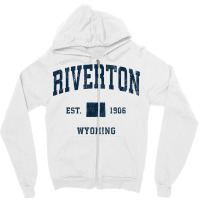 Riverton Wyoming Wy Vintage Athletic Navy Sports Design T Shirt Zipper Hoodie | Artistshot