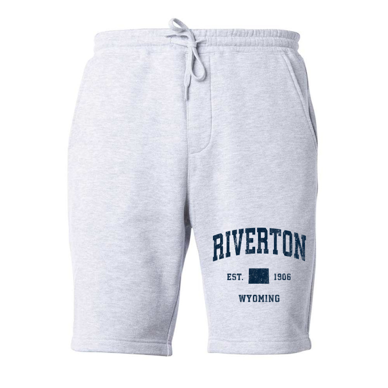 Riverton Wyoming Wy Vintage Athletic Navy Sports Design T Shirt Fleece Short | Artistshot