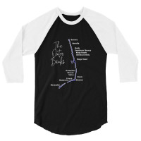 The Outer Banks Map In Blue  Outer Banks Map 3/4 Sleeve Shirt | Artistshot