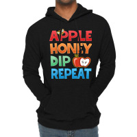 Rosh Hashanah Apple Honey Dip Repeat Jewish New Year Lightweight Hoodie | Artistshot