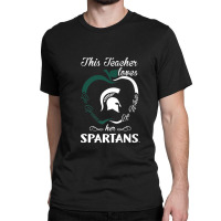 Michigan State Spartans Teachers Love Apple Outline Classic T-shirt | Artistshot