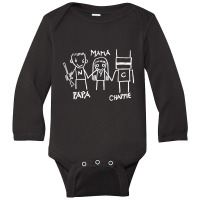 Papa Mama Chappie Long Sleeve Baby Bodysuit | Artistshot