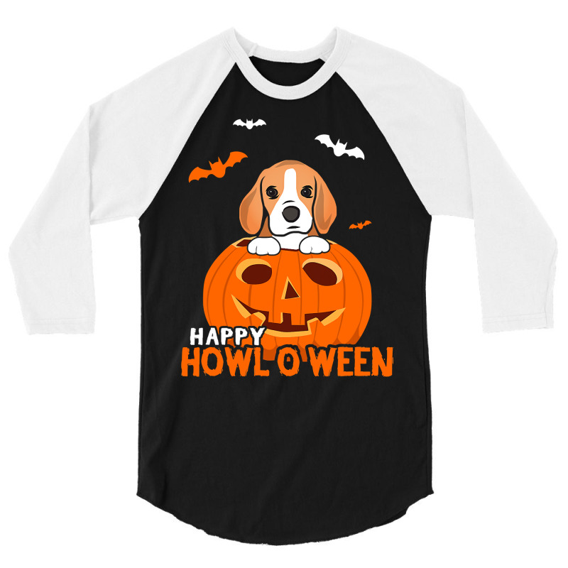 Cute Halloween Beagle Dog Pumpkin Costumes Thanksgiving 3/4 Sleeve Shirt | Artistshot