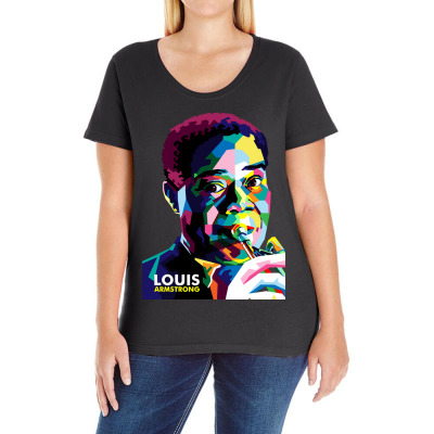 Custom Louis Armstrong In Wpap Pop Art Style Ladies Fitted T-shirt