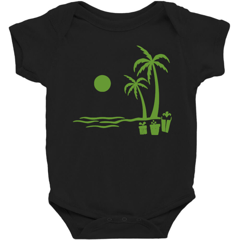 Christmas Tree Palm Island Baby Bodysuit by KENZU | Artistshot