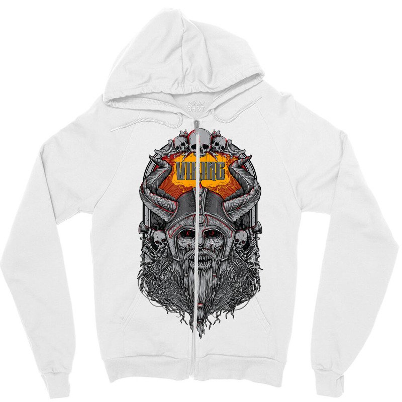 Viking Skull Warrior Norse Nordic Mythology Horned Helmet T Shirt Zipper Hoodie | Artistshot