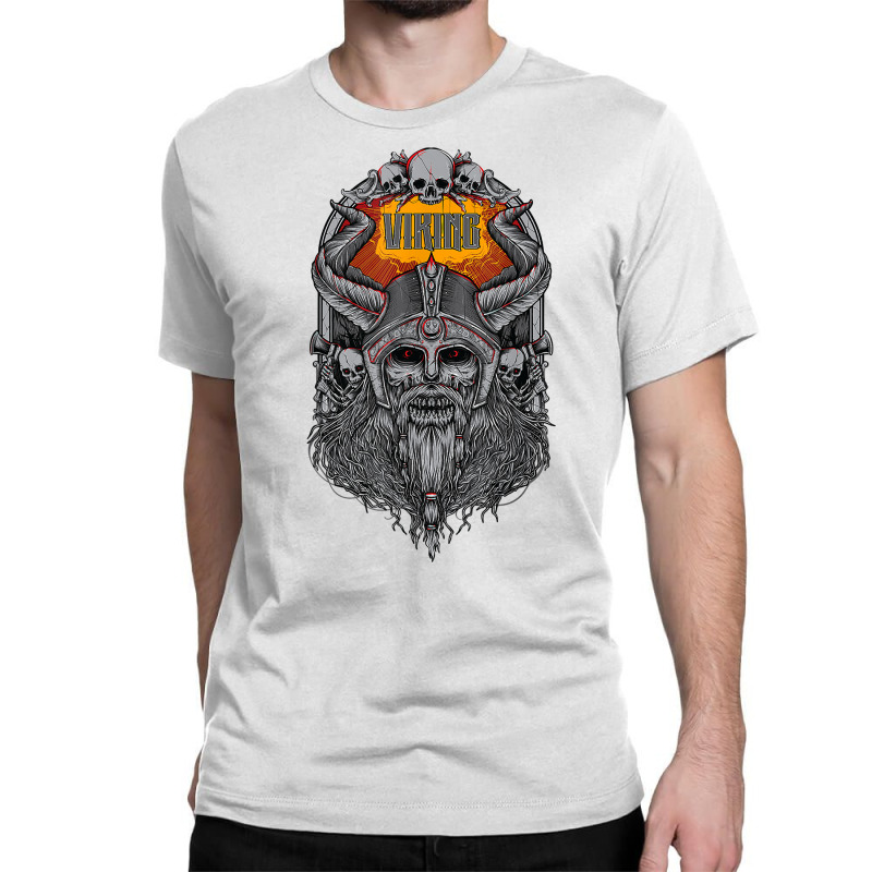 Viking Skull Warrior Norse Nordic Mythology Horned Helmet T Shirt Classic T-shirt | Artistshot