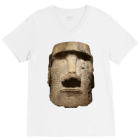 Easter Island Moai Statue Monolith World Mystery V-neck Tee | Artistshot