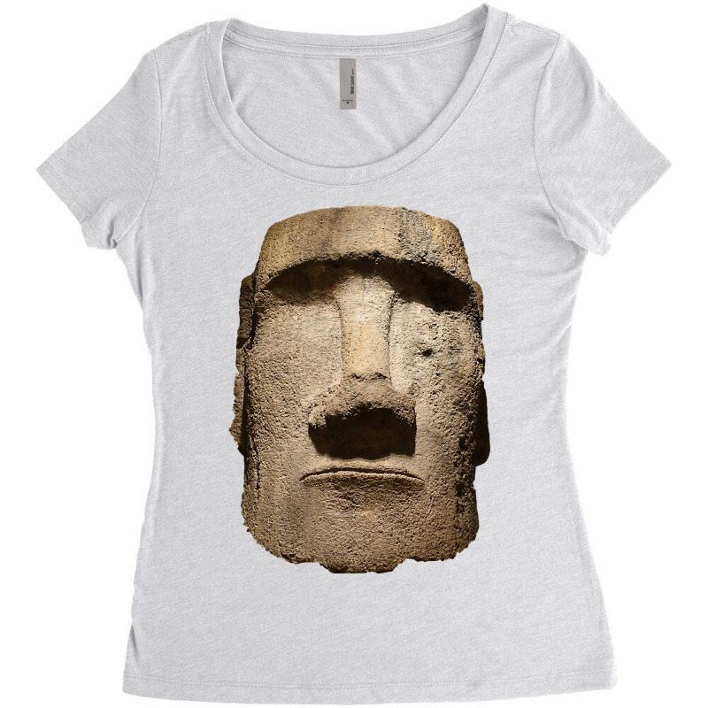 Easter Island Moai Statue Monolith World Mystery Women's Triblend Scoop T-shirt by EricWade | Artistshot