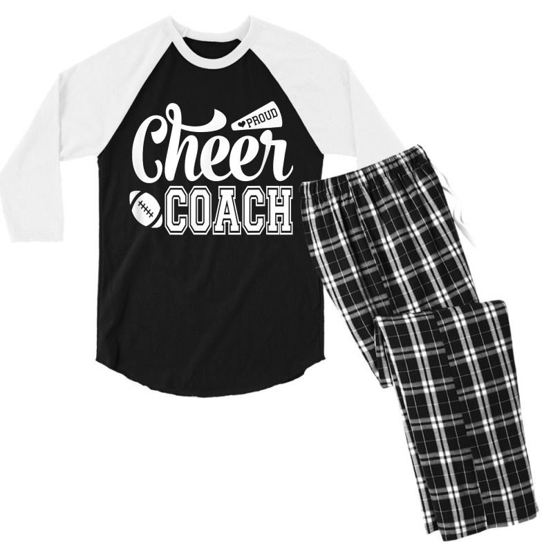 Proud Cheer Coach Megaphone & Football Cheer Coach For Fans Men's 3/4 Sleeve Pajama Set by DedeShawl | Artistshot