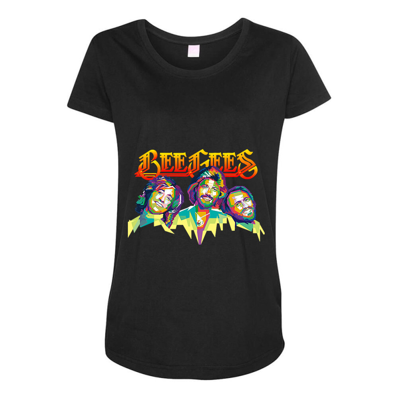 Bee Gees One Stayin Alive - Saturday Night Fever Maternity Scoop Neck T-shirt by ROSALYN BASS FOURIER | Artistshot