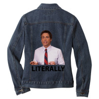 Parks And Rec Chris Traeger Literally Ladies Denim Jacket | Artistshot