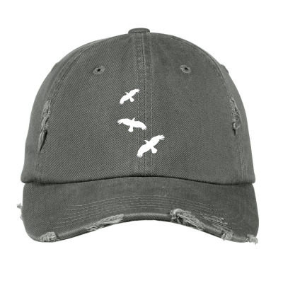 1 Color   Raven Mystical Crows Flying Birds Copy Distressed Cap Designed By Madhatter