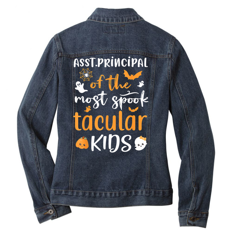 Assistant Asst Principal Of The Most Spook Tacular Kids Ladies Denim Jacket by Bestarts | Artistshot