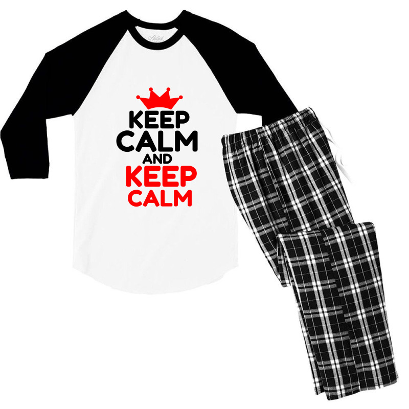 Keep Calm And Keep Calm Men's 3/4 Sleeve Pajama Set | Artistshot