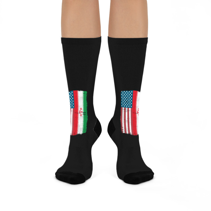 Iranian American Flag, Iranian American Flag Vintage, Iranian American Crew Socks | Artistshot