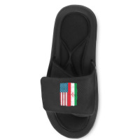 Iranian American Flag, Iranian American Flag Vintage, Iranian American Slide Sandal | Artistshot