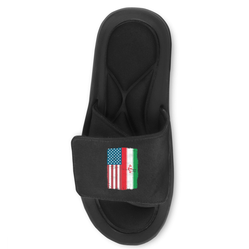 Iranian American Flag, Iranian American Flag Vintage, Iranian American Slide Sandal | Artistshot