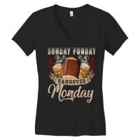 Football Sunday Funday Hangovers Monday Football 427 Women's V-neck T-shirt | Artistshot