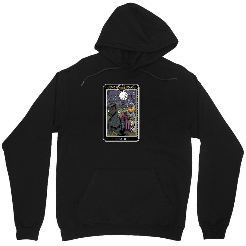 Death Tarot Card Graphic Halloween Pumpkin Horseman Pullover Hoodie Unisex Hoodie by Premium | Artistshot