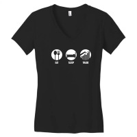 Eat Sleep Trade Bear & Bull Market Investors Gift Women's V-neck T-shirt | Artistshot