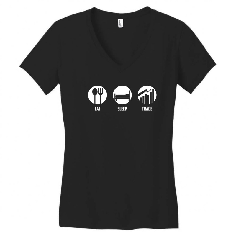 Eat Sleep Trade Bear & Bull Market Investors Gift Women's V-Neck T-Shirt by AceSteele | Artistshot