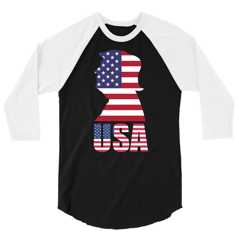 Donald Trump American, Donald Trump American Vintage, Donald Trump Ame 3/4 Sleeve Shirt | Artistshot