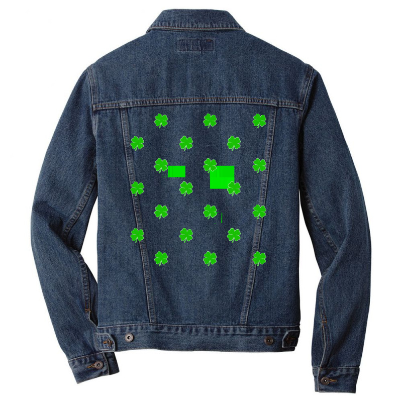 Clover Green Checkered Pattern T  Shirt1450 Men Denim Jacket | Artistshot