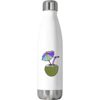 Coconut Drink With Umbrella T  Shirt1455 Stainless Steel Water Bottle | Artistshot