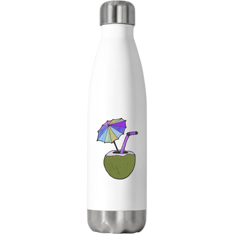 Coconut Drink With Umbrella T  Shirt1455 Stainless Steel Water Bottle | Artistshot