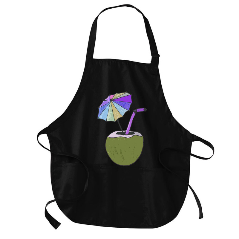 Coconut Drink With Umbrella T  Shirt1455 Medium-length Apron | Artistshot