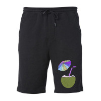 Coconut Drink With Umbrella T  Shirt1455 Fleece Short | Artistshot