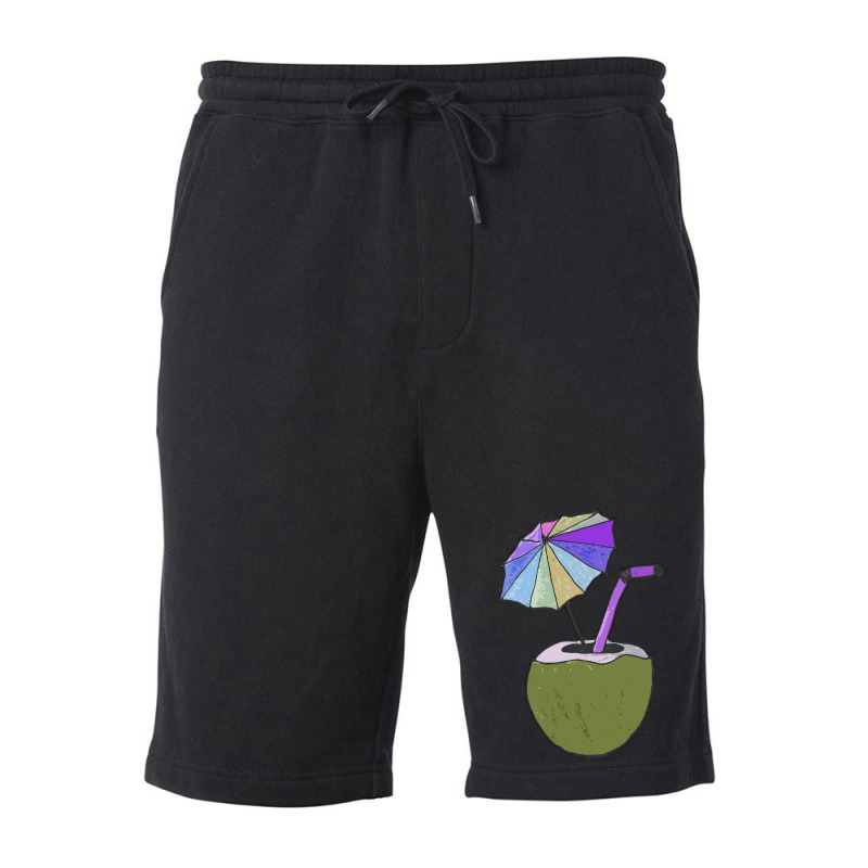 Coconut Drink With Umbrella T  Shirt1455 Fleece Short | Artistshot