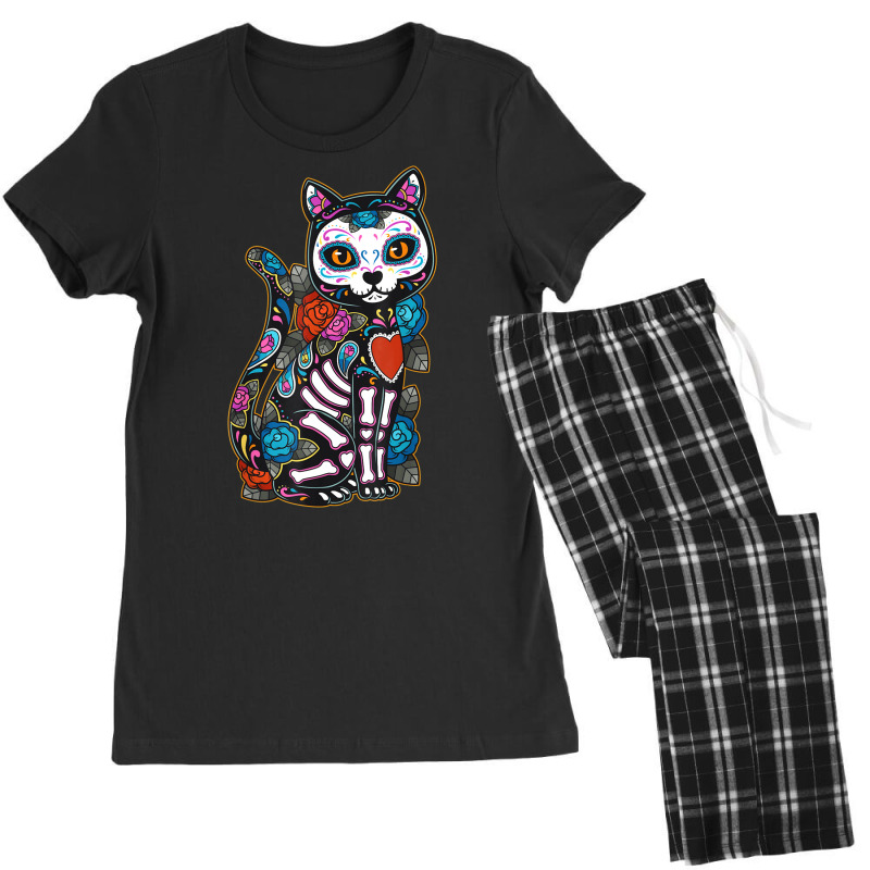 Cat Sugar Skull Mexico Calavera Dia De Los Muertos Halloween Women's Pajamas Set by Bestdesigns | Artistshot