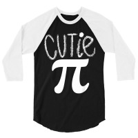 Kids Cutie Pi Math Pun Cutie Pie Toddler Kids  For Pi Day Mens Womens 3/4 Sleeve Shirt | Artistshot