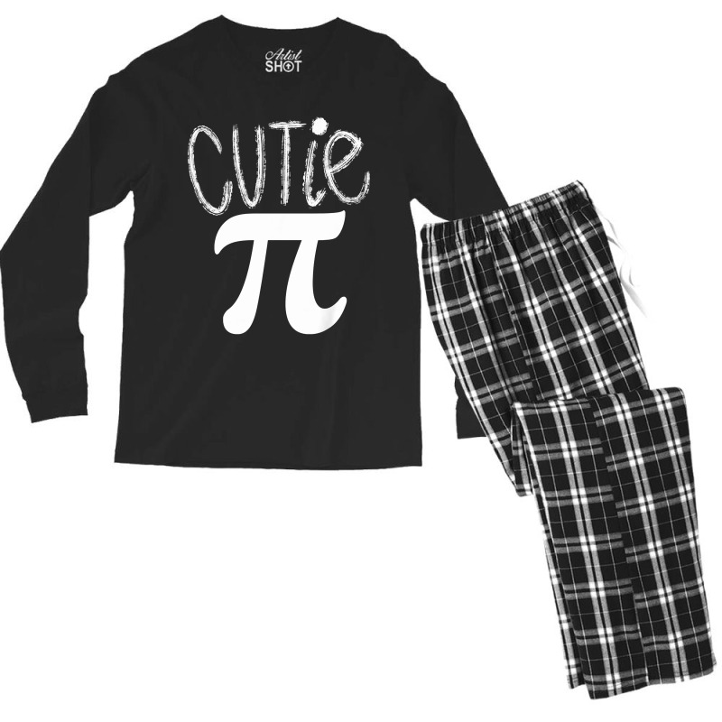 Kids Cutie Pi Math Pun Cutie Pie Toddler Kids  For Pi Day Mens Womens Men's Long Sleeve Pajama Set | Artistshot