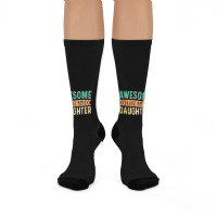 Vintage Awesome Like My Daughter Men Father Crew Socks | Artistshot