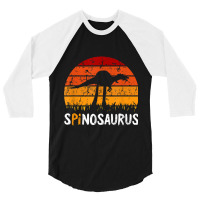 Spinosaurus Pi Day Retro Math Symbols Teacher Student Gifts Mask 3/4 Sleeve Shirt | Artistshot