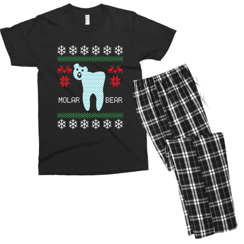 Christmas Ugly Sweater Molar Bear Dentist Men's T-shirt Pajama Set by AliaOwens | Artistshot