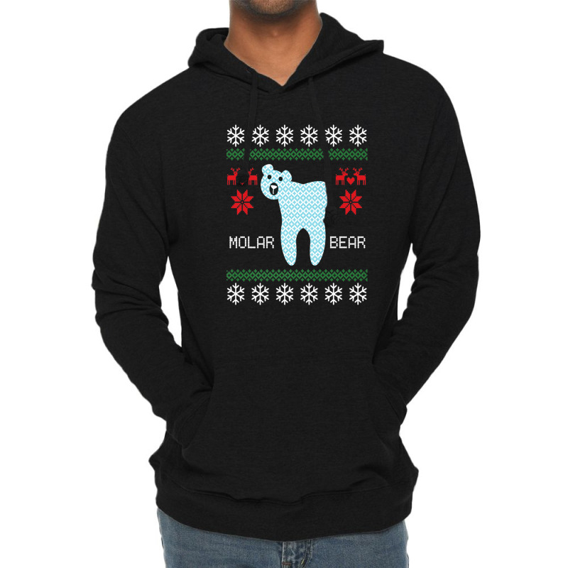 Christmas Ugly Sweater Molar Bear Dentist Lightweight Hoodie by AliaOwens | Artistshot