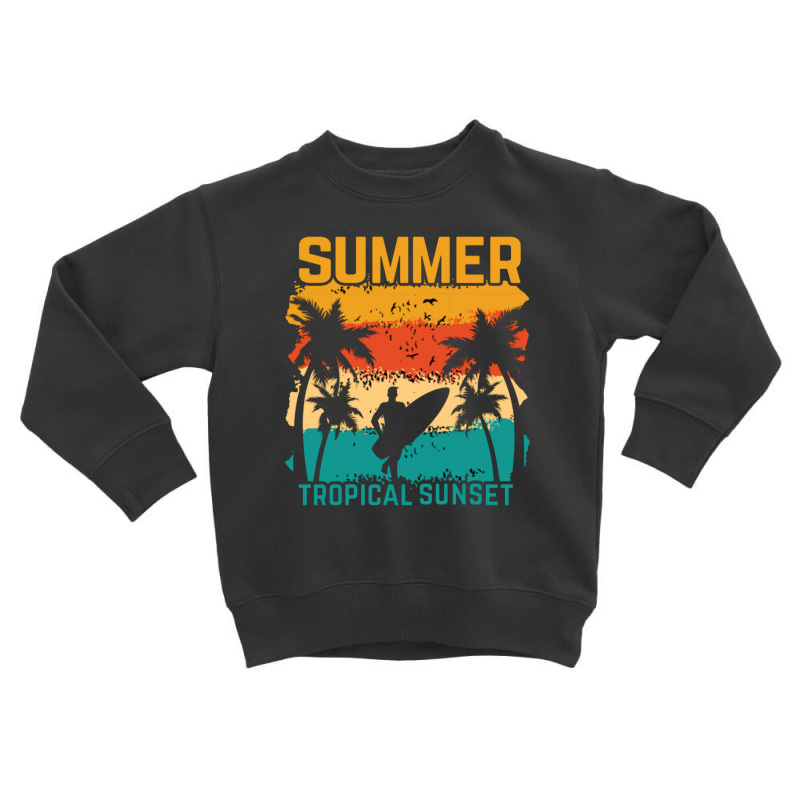 Summer Vibes Beach Surfing Toddler Sweatshirt | Artistshot