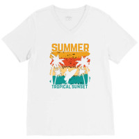 Summer Vibes Beach Surfing V-neck Tee | Artistshot