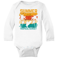 Summer Vibes Beach Surfing Long Sleeve Baby Bodysuit | Artistshot