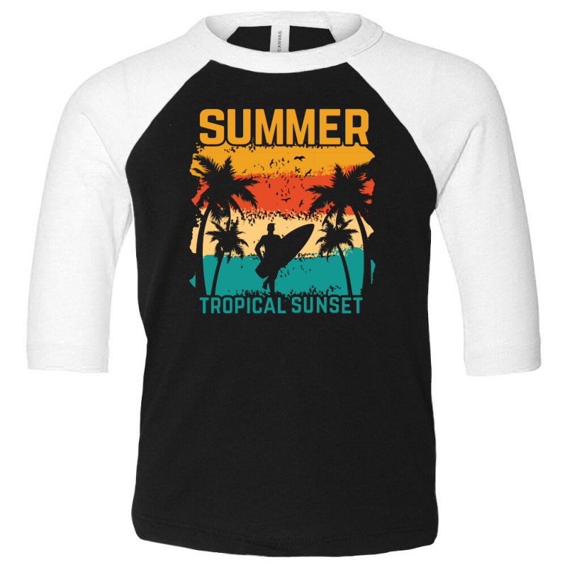 Summer Vibes Beach Surfing Toddler 3/4 Sleeve Tee | Artistshot