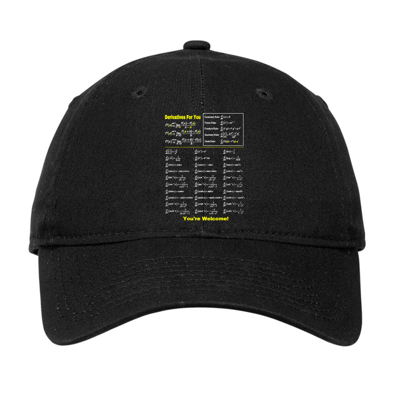 Derivatives For You You’re Welcome Funny Math Graphic Music Adjustable Cap by Aria-Proctor | Artistshot