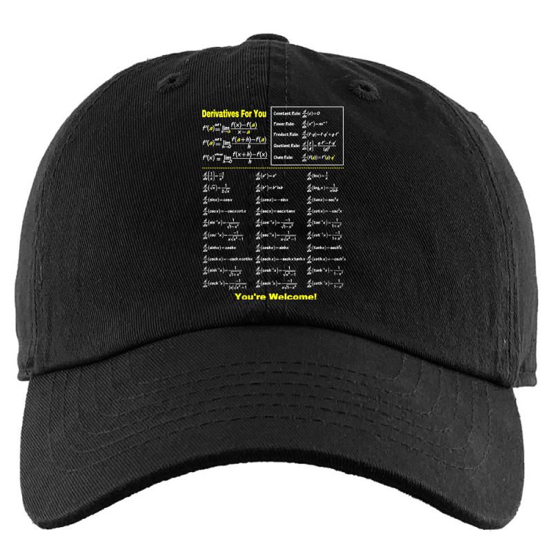 Derivatives For You You’re Welcome Funny Math Graphic Music Kids Cap by Aria-Proctor | Artistshot